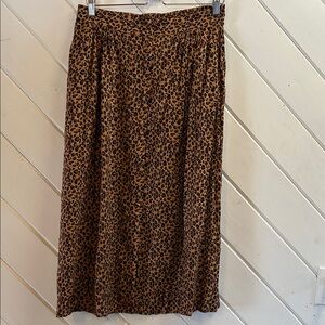 DEX Leopard Print Midi Skirt with Pockets